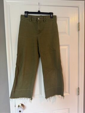 Gap Olive Green Cropped Wide-Leg Pants